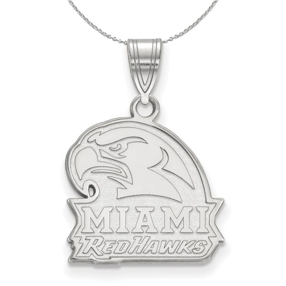 Sterling Silver Miami U Medium Pendant Necklace - 20 Inch